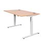 DeskRite 550 Electric Sit-Stand Desk - Ash/White - front angle view