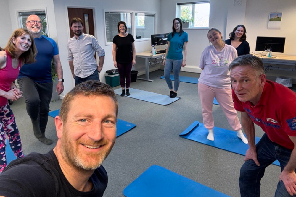 Chris Jones offers Posturite staff free Pilates lessons